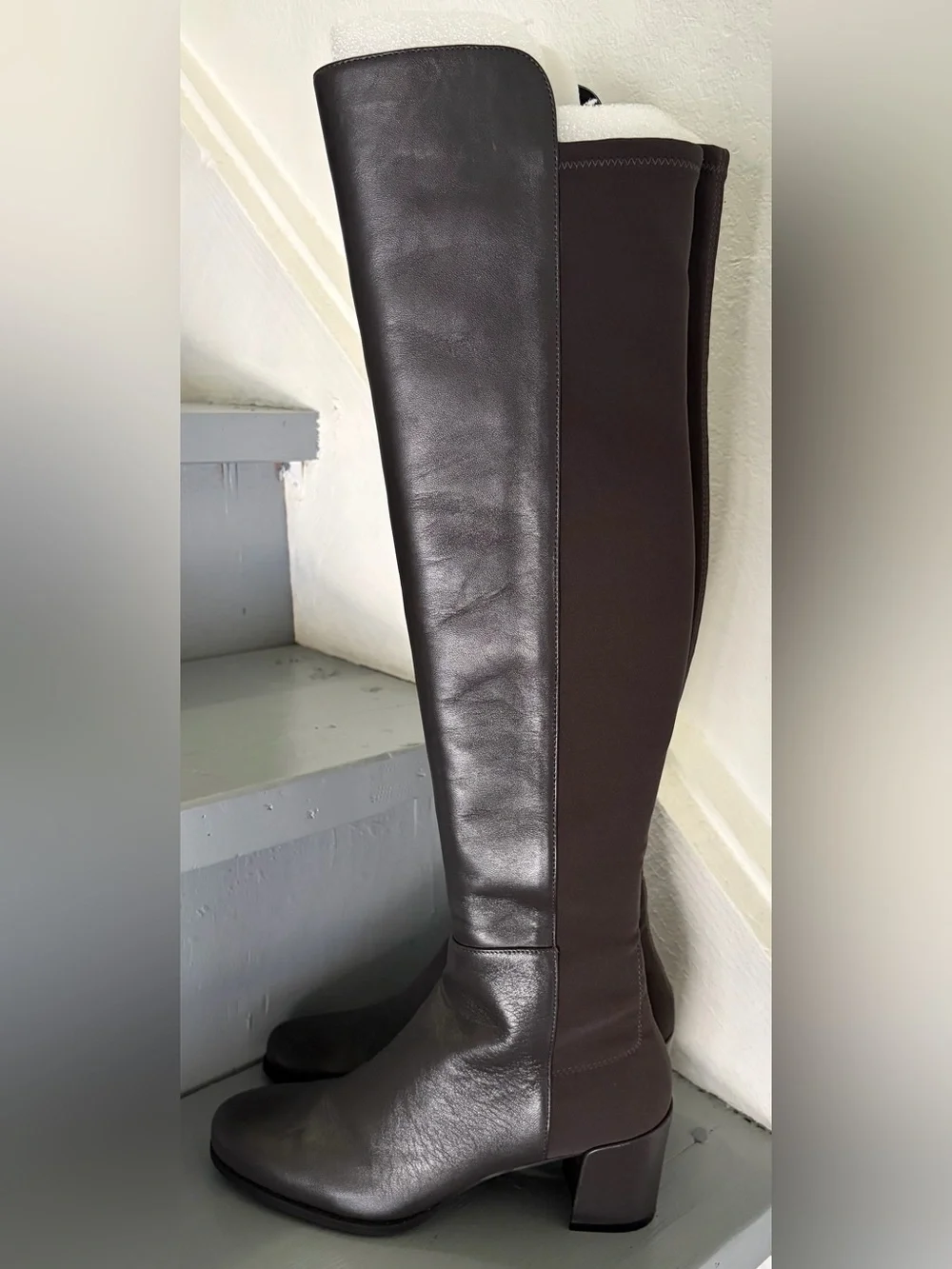 Stuart Weitzman “City Block” Black Knee Boots (block heel), 6.5